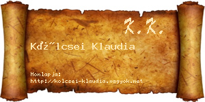 Kölcsei Klaudia névjegykártya