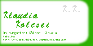 klaudia kolcsei business card